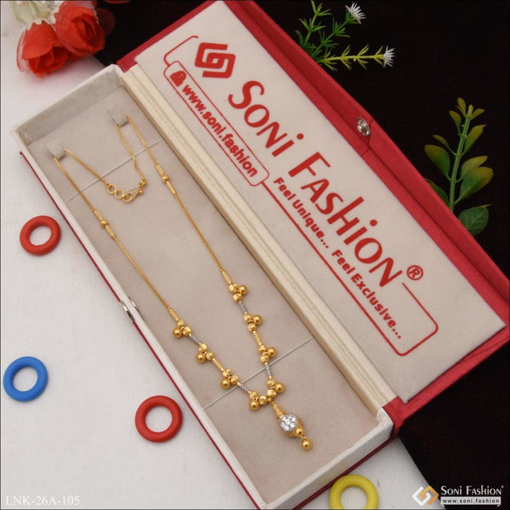 1 gram gold plated with diamond lovely design necklace for