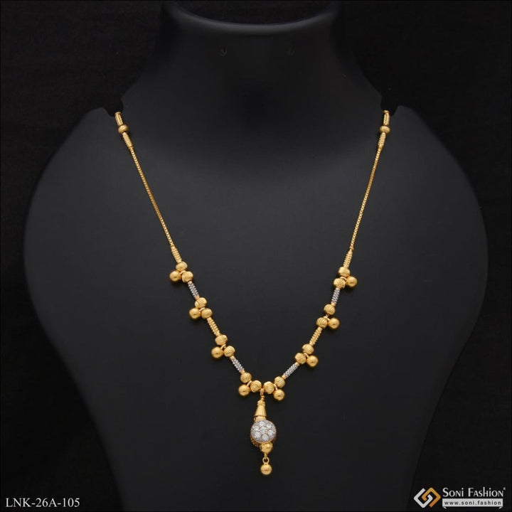 1 gram gold plated with diamond lovely design necklace for