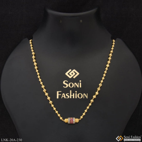 1 gram gold plated with diamond lovely design necklace for