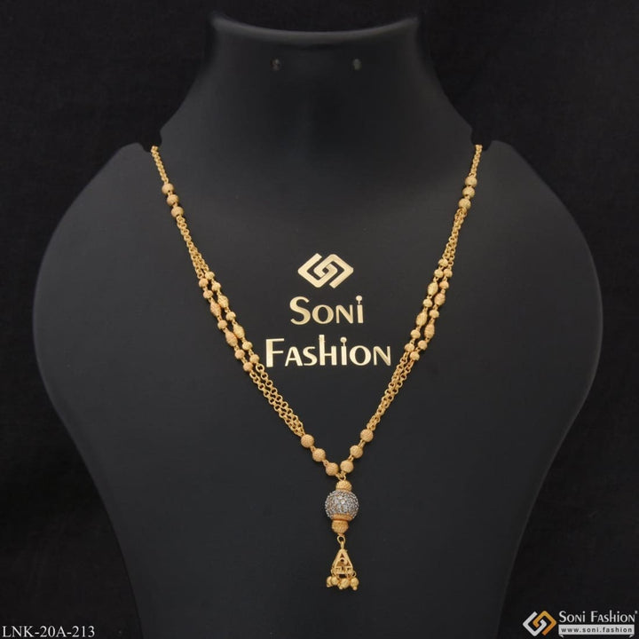 1 Gram Gold Plated With Diamond Pretty Design Necklace For