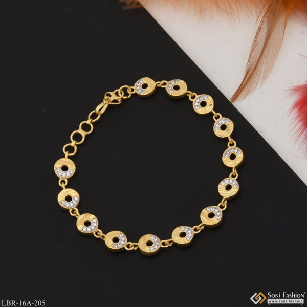 1 Gram Gold Plated With Diamond Sparkling Design Bracelet