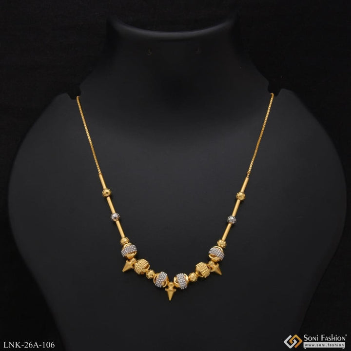 1 gram gold plated with diamond sparkling design necklace