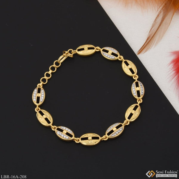 1 Gram Gold Plated With Diamond Stunning Design Bracelet