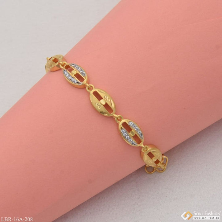 1 Gram Gold Plated With Diamond Stunning Design Bracelet