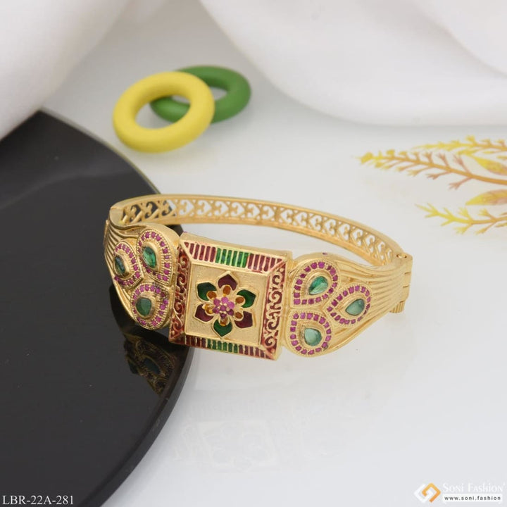 1 gram gold plated with diamond stunning design bracelet for