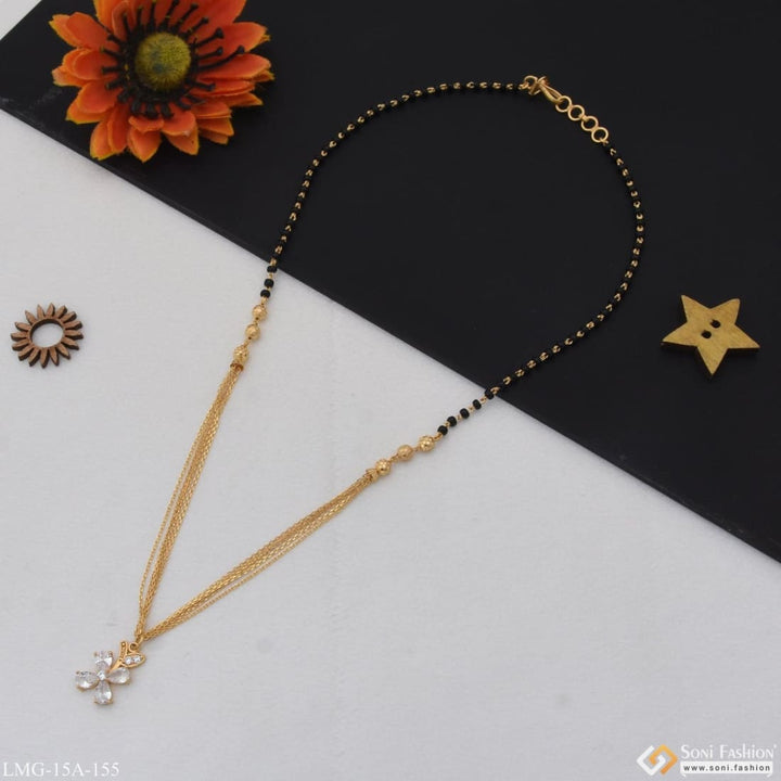 1 Gram Gold Plated With Diamond Stunning Design Mangalsutra