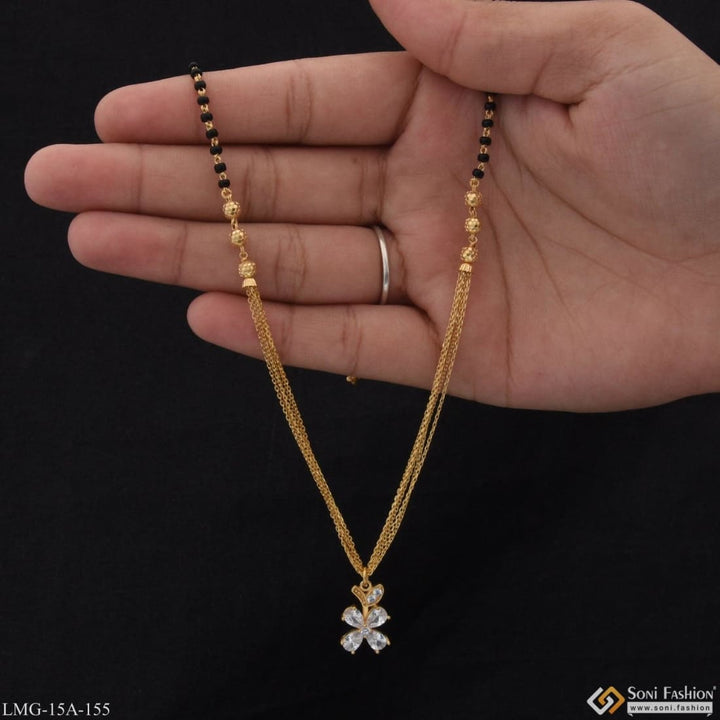 1 Gram Gold Plated With Diamond Stunning Design Mangalsutra