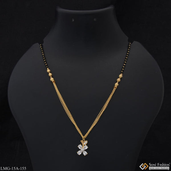 1 Gram Gold Plated With Diamond Stunning Design Mangalsutra