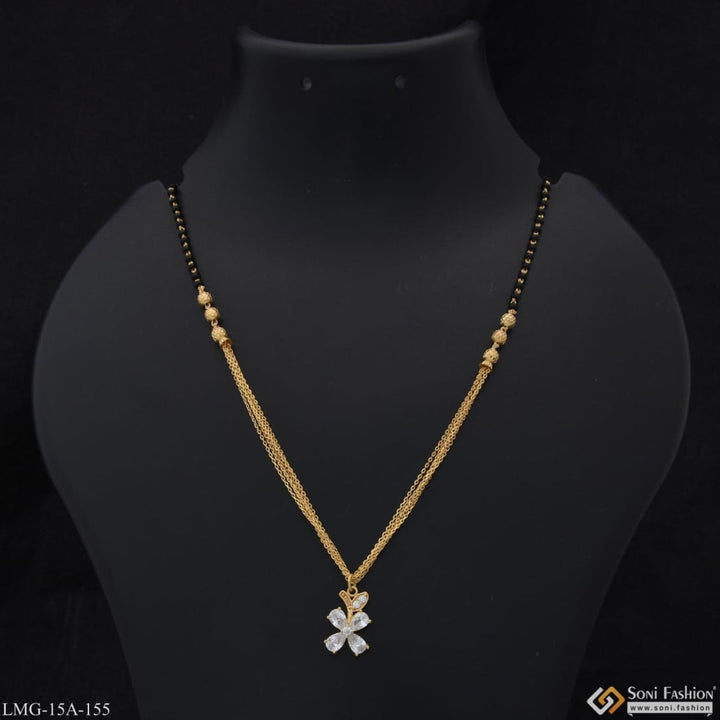 1 Gram Gold Plated With Diamond Stunning Design Mangalsutra