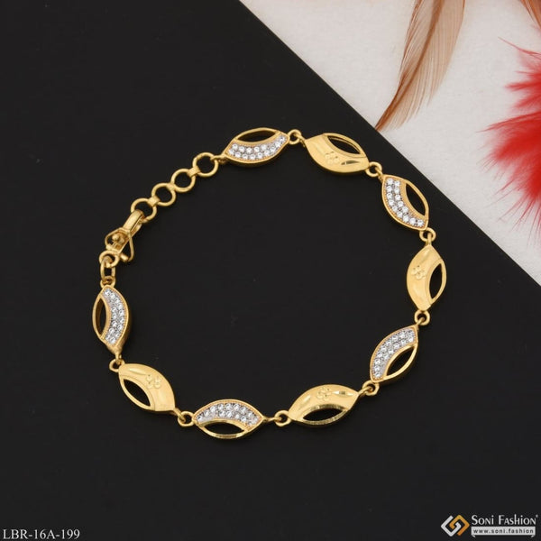 1 Gram Gold Plated With Diamond Superior Quality Bracelet