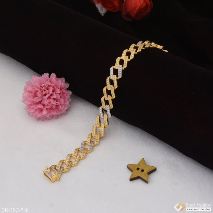 1 gram gold plated with diamond traditional design bracelet