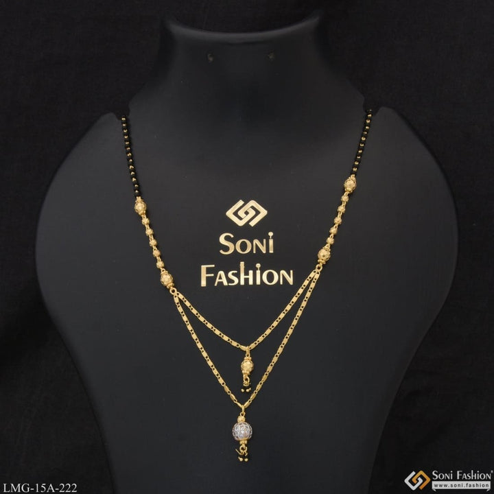 1 Gram Gold Plated With Diamond Unique Design Mangalsutra