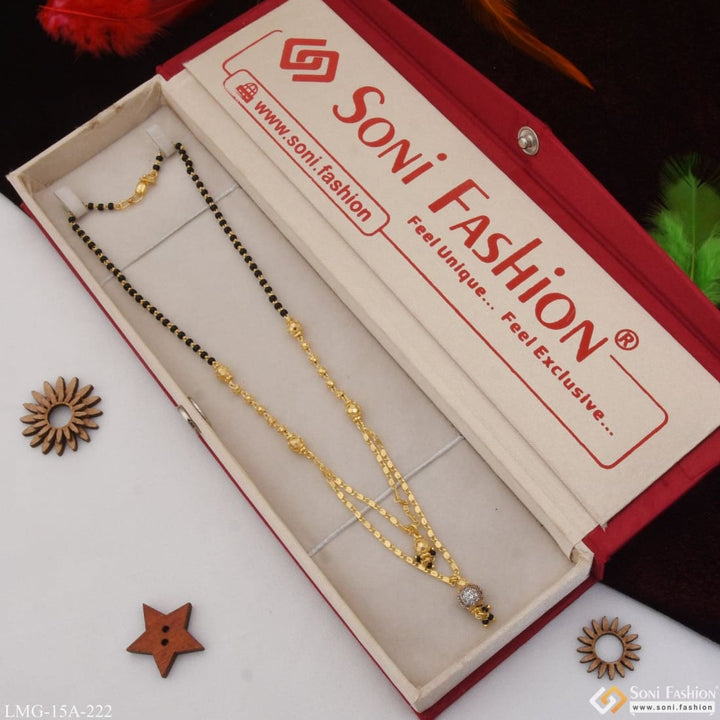 1 Gram Gold Plated With Diamond Unique Design Mangalsutra