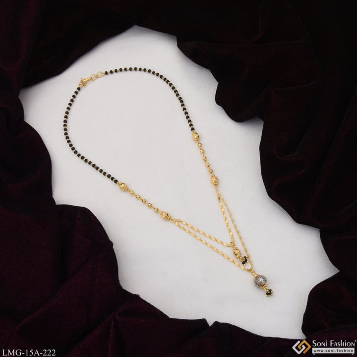 1 Gram Gold Plated With Diamond Unique Design Mangalsutra