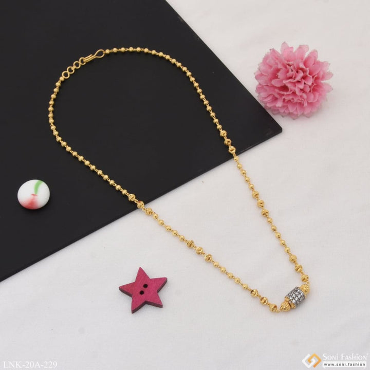 1 gram gold plated with diamond unique design necklace for