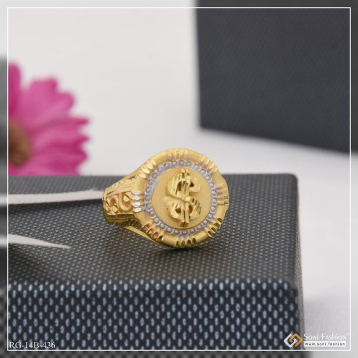 1 Gram Gold Plated Dollar Cool Design Superior Quality Ring