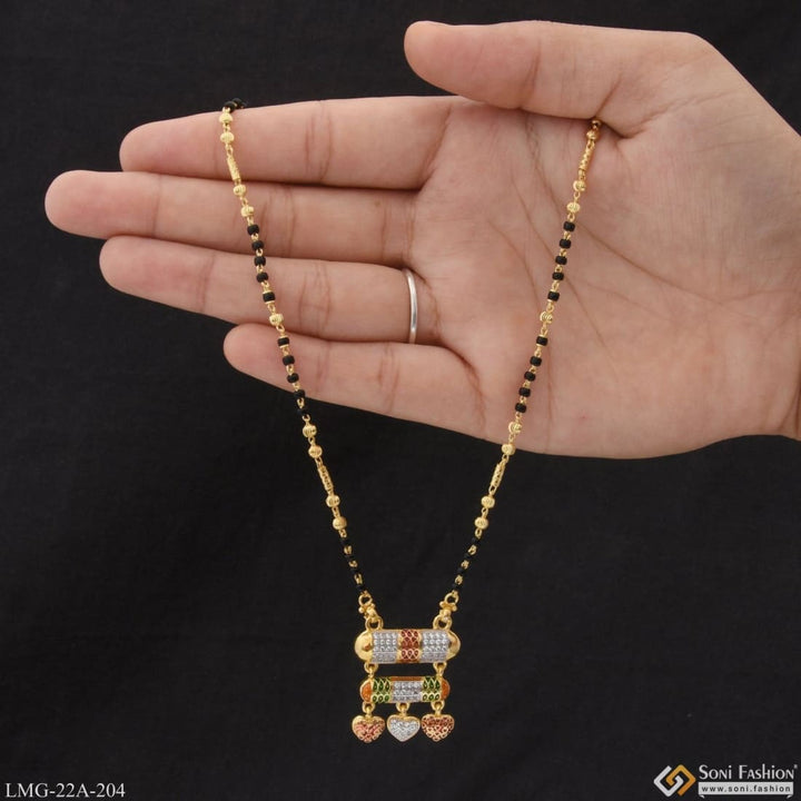 1 Gram Gold Plated Fancy Design Artisanal Mangalsutra For