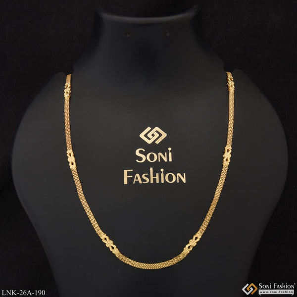 1 gram gold plated fancy design beautiful chain for ladies -