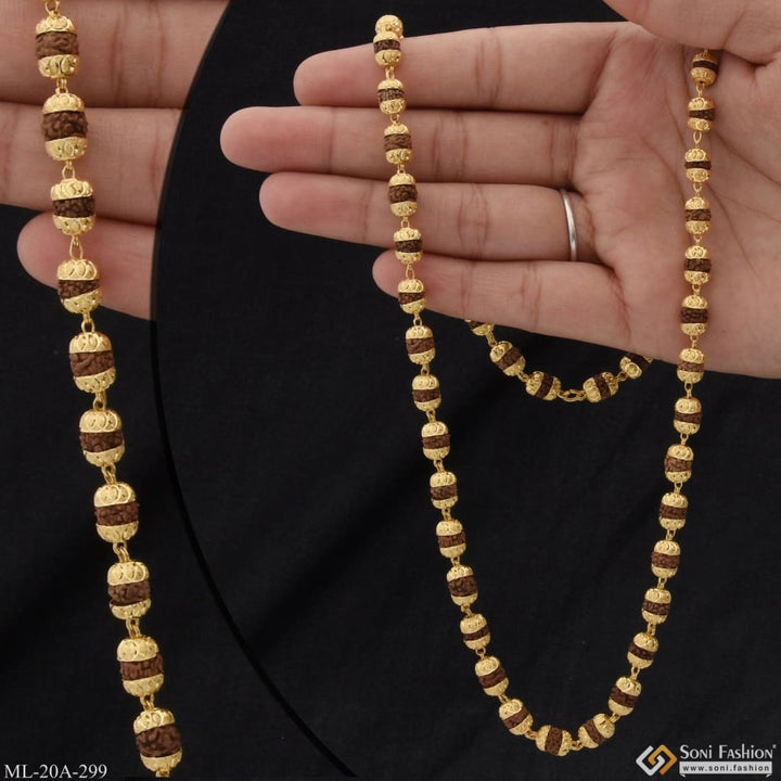 1 gram gold plated fancy design high-quality rudraksha mala