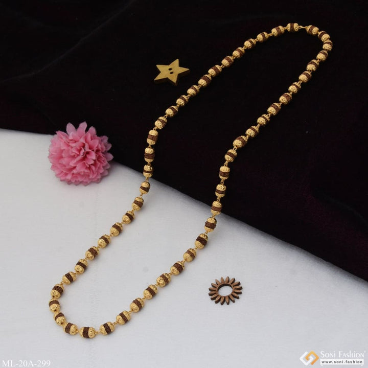 1 gram gold plated fancy design high-quality rudraksha mala