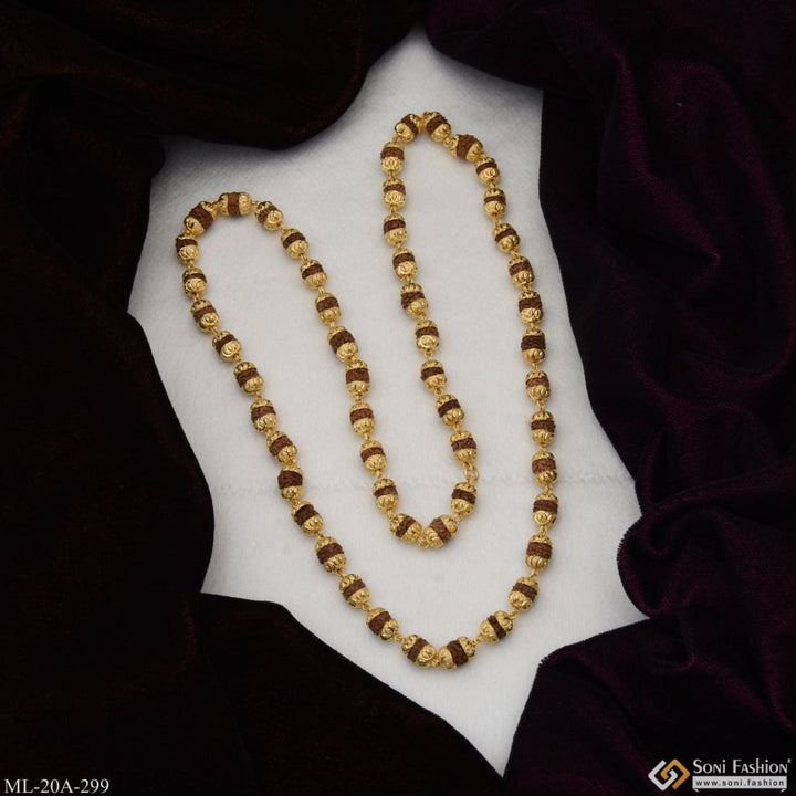 1 gram gold plated fancy design high-quality rudraksha mala