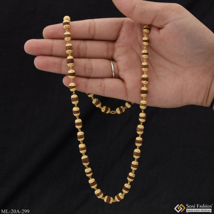 1 gram gold plated fancy design high-quality rudraksha mala