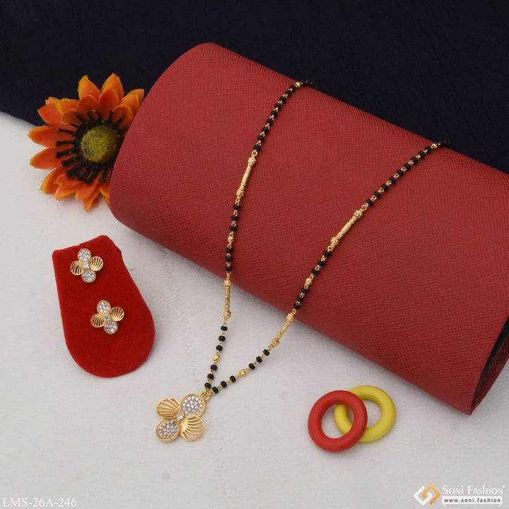 1 gram gold plated flower exclusive design mangalsutra set