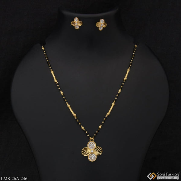 1 gram gold plated flower exclusive design mangalsutra set