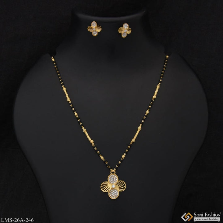 1 gram gold plated flower exclusive design mangalsutra set