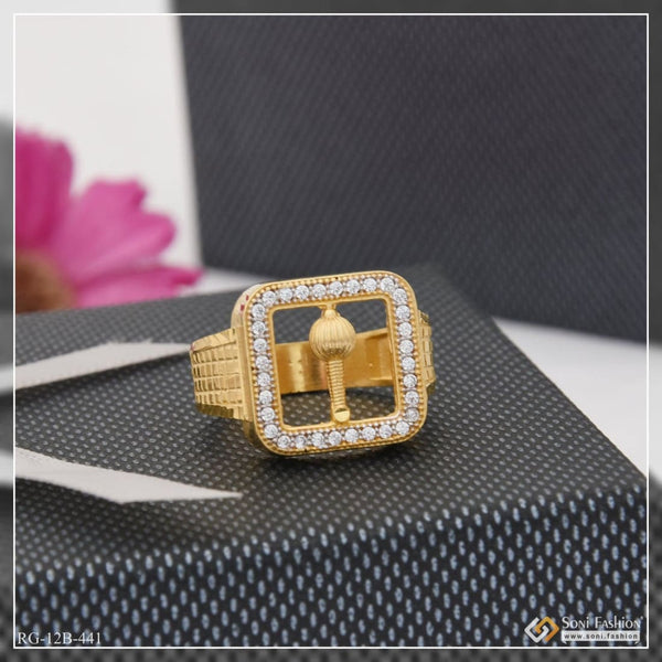 1 gram gold plated gadda with diamond traditional design