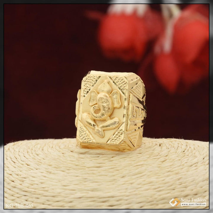 1 Gram Gold Plated Ganesha Dainty Design Best Quality Ring