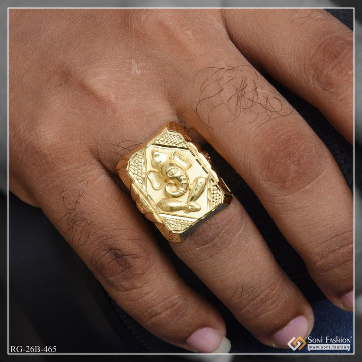 1 Gram Gold Plated Ganesha Dainty Design Best Quality Ring