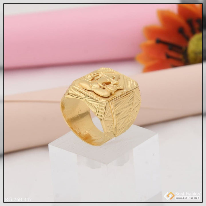 1 gram gold plated ganesha fancy design high-quality ring