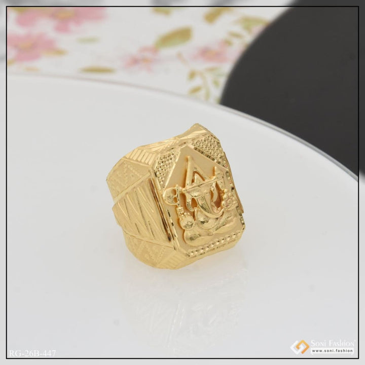 1 gram gold plated ganesha fancy design high-quality ring