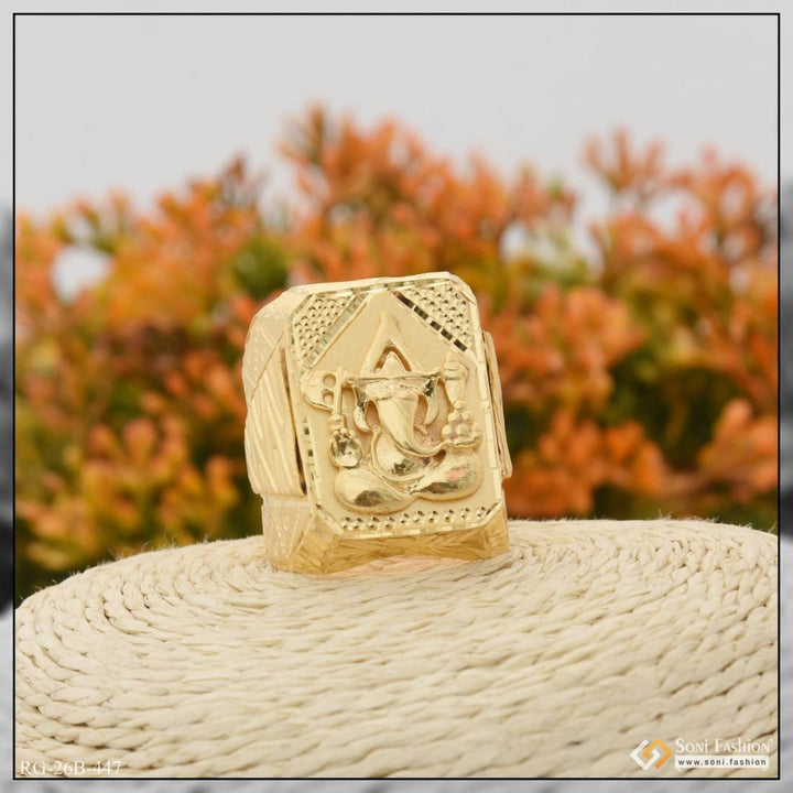 1 gram gold plated ganesha fancy design high-quality ring