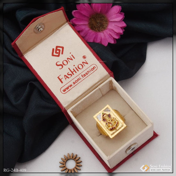 1 gram gold plated ganesha latest design high-quality ring