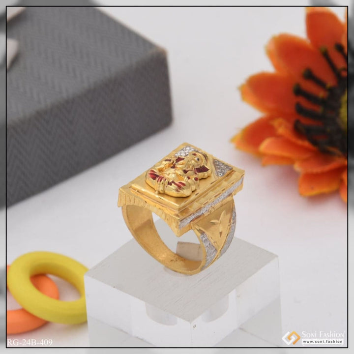 1 gram gold plated ganesha latest design high-quality ring