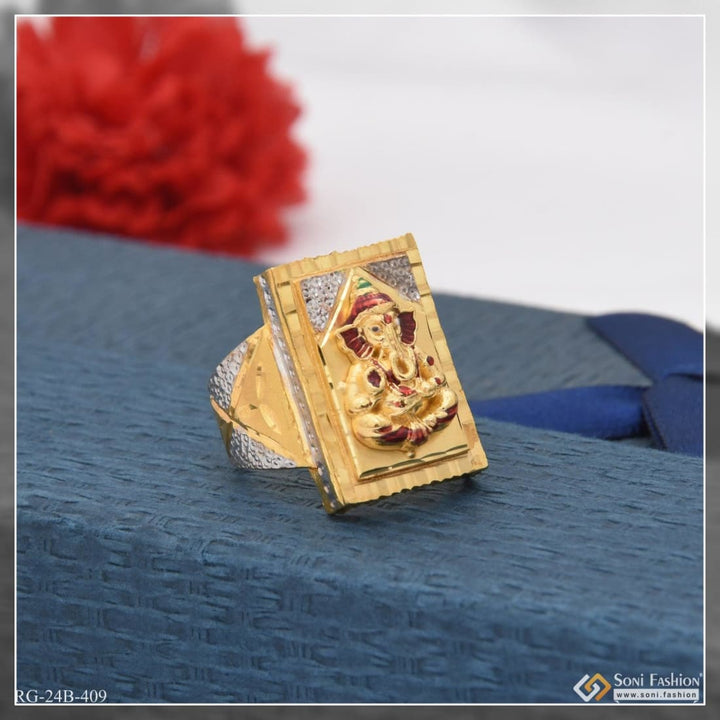 1 gram gold plated ganesha latest design high-quality ring