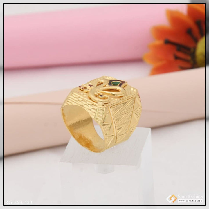 1 Gram Gold Plated Ganesha Stylish Design Best Quality Ring