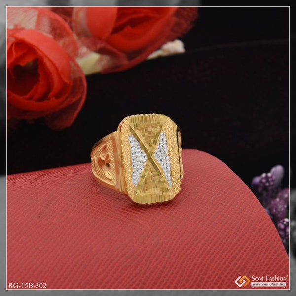 1 gram gold plated hand-crafted delicate design ring for men