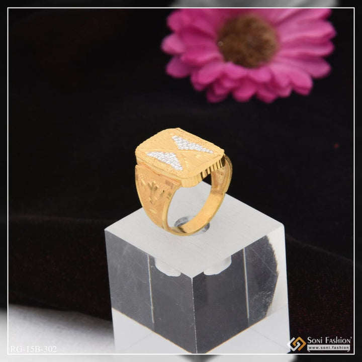 1 gram gold plated hand-crafted delicate design ring for men