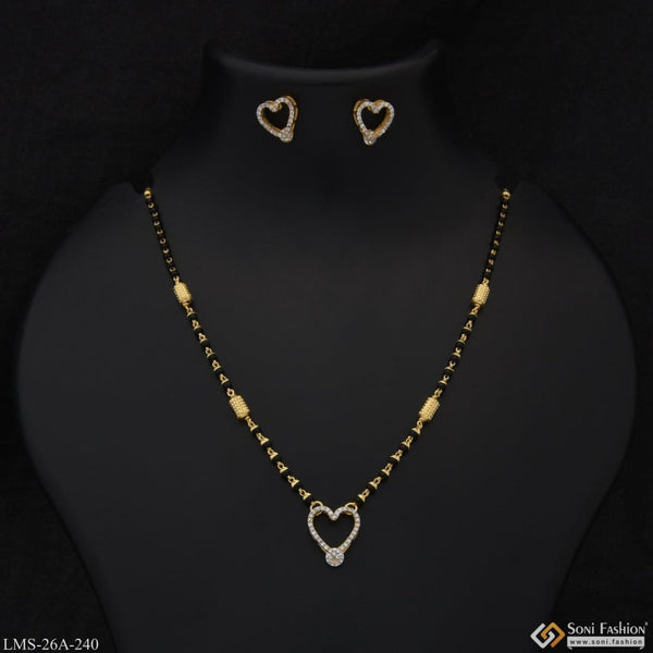 1 gram gold plated heart with diamond designer mangalsutra