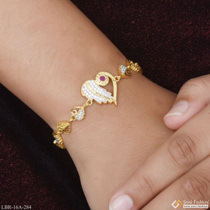 1 Gram Gold Plated Heart Shape Superior Quality Bracelet