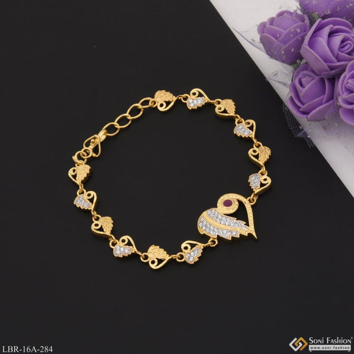 1 Gram Gold Plated Heart Shape Superior Quality Bracelet