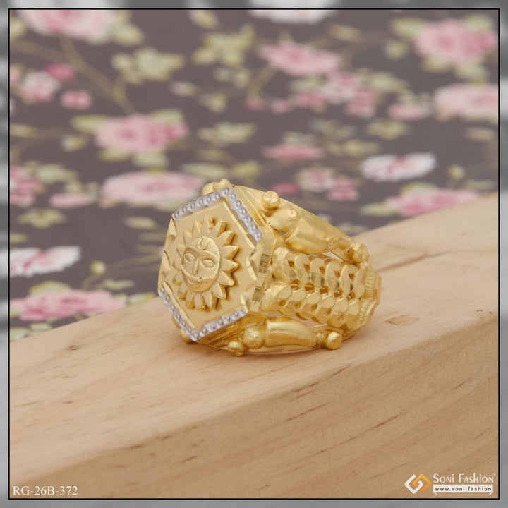 1 gram gold plated sun high-quality eye-catching design ring