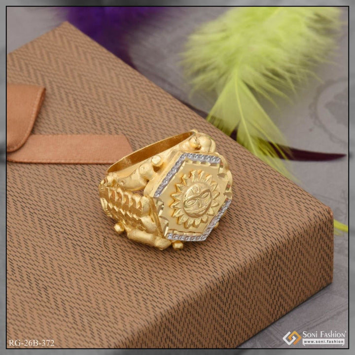 1 gram gold plated sun high-quality eye-catching design ring