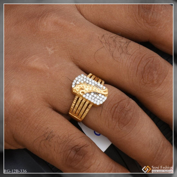 1 Gram Gold Plated Jaguar With Diamond Gorgeous Design Ring