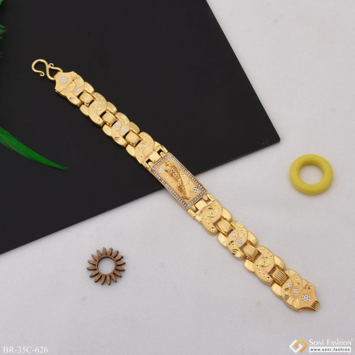 1 gram gold plated jaguar with diamond hand-crafted bracelet