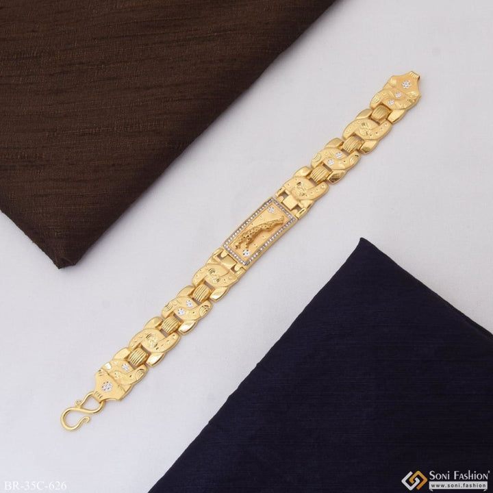 1 gram gold plated jaguar with diamond hand-crafted bracelet