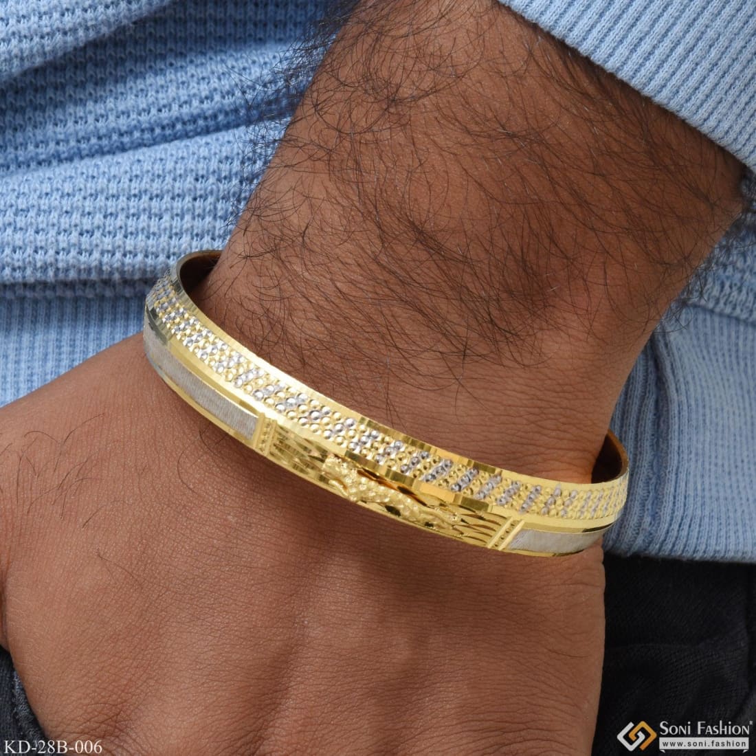 Best gold kada on sale design for man